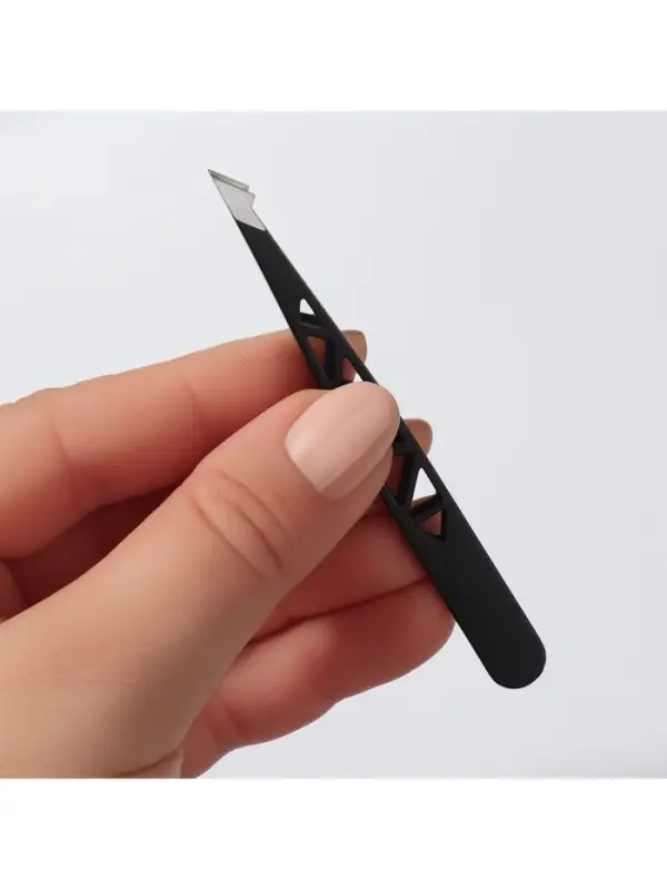 Пинцет &laquo;Геометрия&raquo;, скошенный, заострённый, 9.5 см, чёрный
