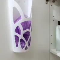 Корзина для пакетов IDEA &laquo;Геометрия&raquo;, пластик, 18&times;9&times;35 см, белая