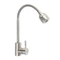 Смеситель для кухни ZEIN Z2390, гибкий излив, картридж керамика 40 мм, нерж. сталь, сатин