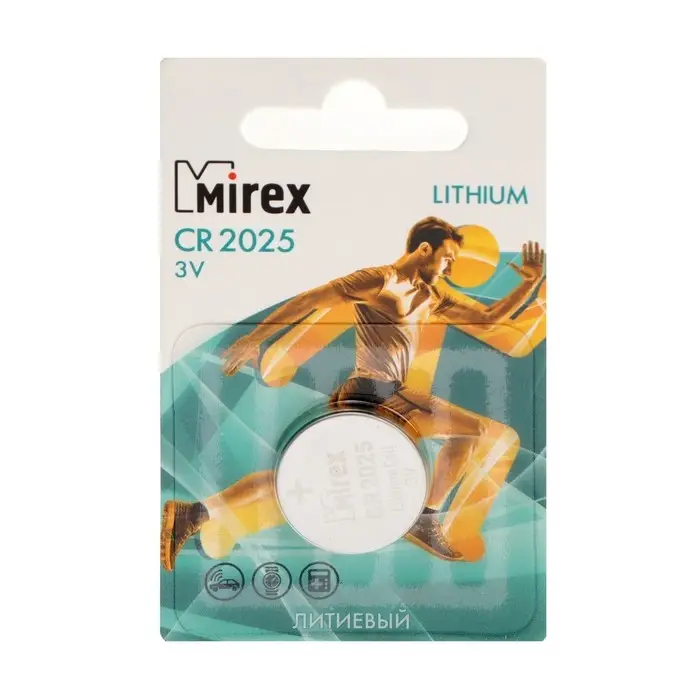 Батарейка литиевая Mirex, CR2025-1BL, 3В, блистер, 1 шт. Батарейка литиевая Mirex, CR2025-1BL, 3В, блистер, 1 шт.