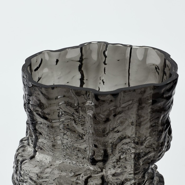 Ваза для цветов «Маунтин блэк» из черного стекла 25×15,5×15,5 см