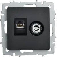 BRITE Розетка двойная TV+RJ45 кат.5E РТВ/РК12-БрЧ черный