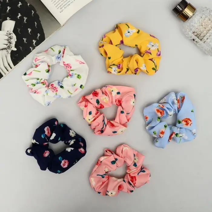 Резинка для волос "Орбита" летние цветочки, 10 см, микс