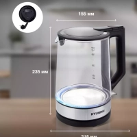 Чайник HYK-G8808 1,7л 2200Вт черный (стекло)