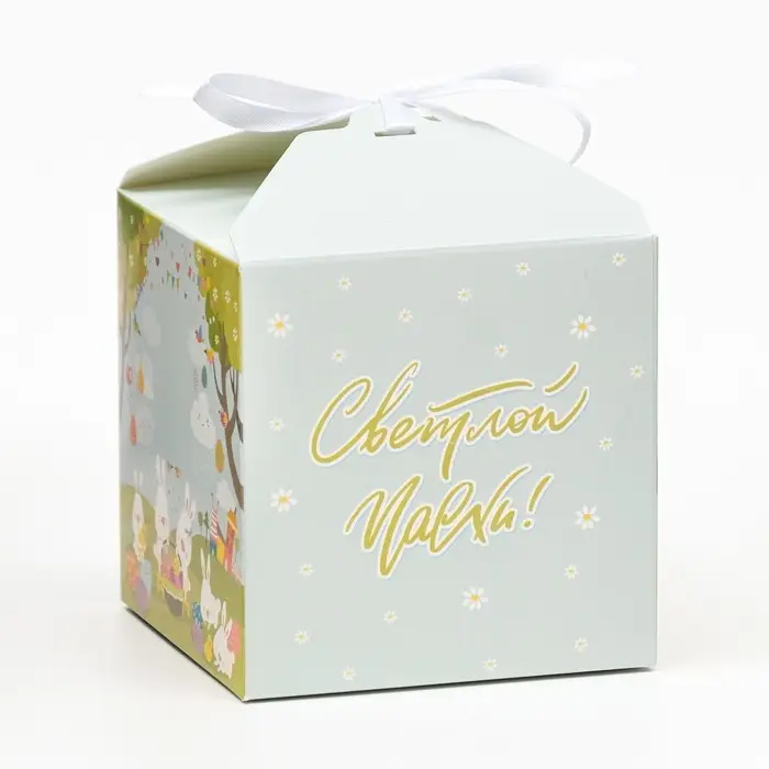 Коробка складная Коробка складная "Светлой пасхи!", 14 х 14 х 14 см