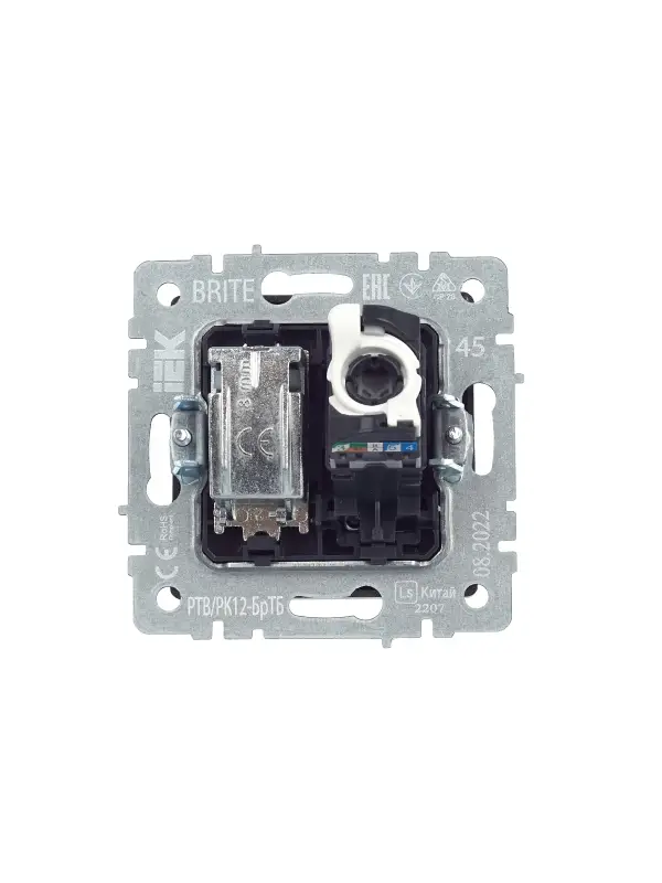 BRITE Розетка двойная TV+RJ45 кат.5E РТВ/РК12-БрТБ темная бронза