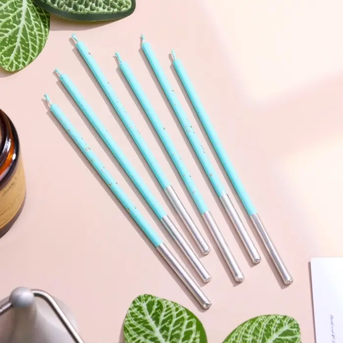 Свечи для торта &laquo;Исполнение желаний&raquo;, 15 см, 6 шт., голубой цвет