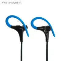 Наушники спортивные беспроводные, Luazon VBT 1.12, вакуумные, Bluetooth 4.1, с микрофоном, 80 мАч, чёрно-синие