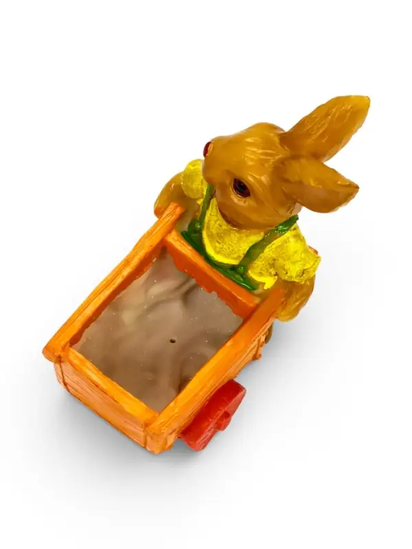 Фигурное кашпо 13 х 18 х 17см  "Заяц с тележкой"