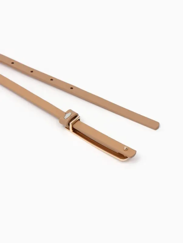 Ремень женский, 0.8&times;110 см, гвоздик, золотистая пряжка, бежевый