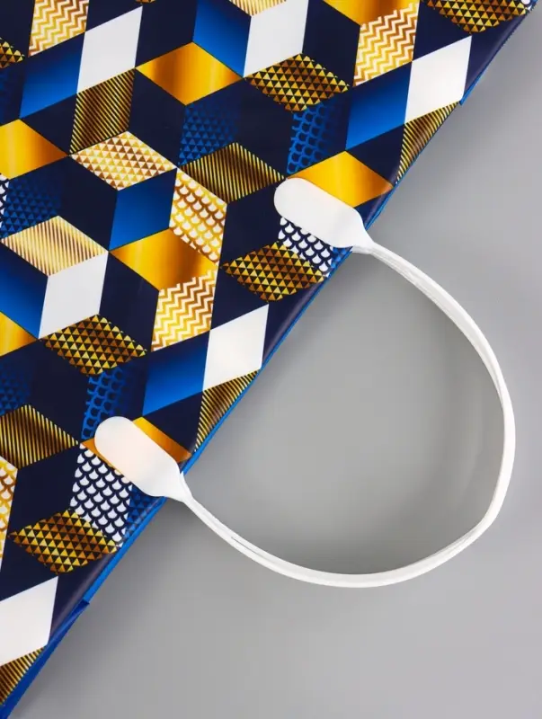 Пакет &laquo;Геометрия на синем&raquo;, мягкий пластик, 29&times;30 см, 100 мкм