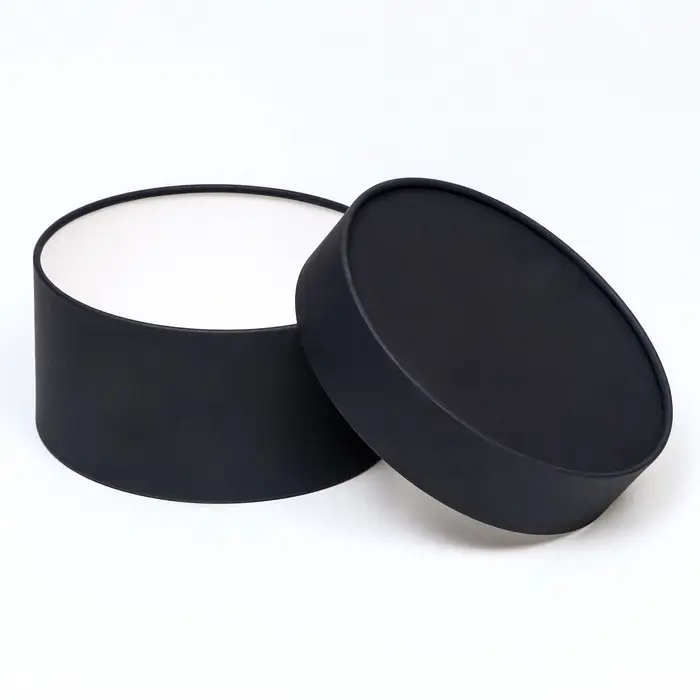 Подарочная коробка круглая &laquo;Бездна&raquo; черная, завальцованная без окна, 21&times;11 см