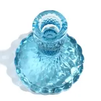 Стеклянный подсвечник на 1 свечу &laquo;Женева&raquo;, d=2.2 см, синий, 10.5&times;7.7&times;7.7 см