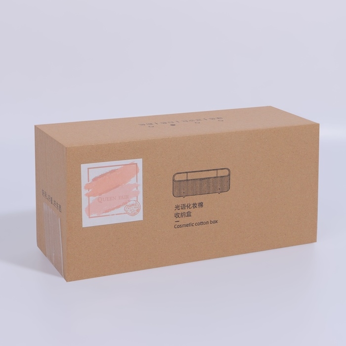 Органайзер для хранения, с крышкой, 3 секции, 21 × 8 × 9 см, цвет белый/розовое-золото