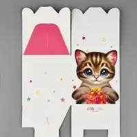 Подарочная коробка, упаковка &laquo;Котик&raquo; 10&times;10&times;10 см