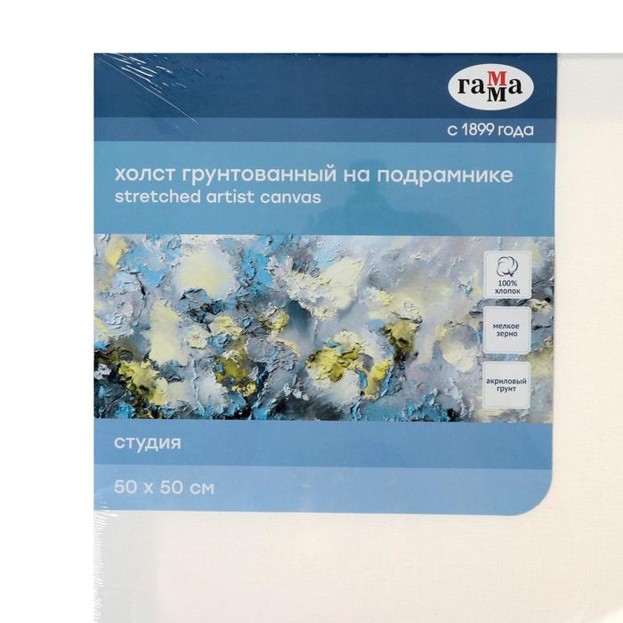 Холст на подрамнике, хлопок 100%, 50 х 50 х 1.8 см, акриловый грунт, мелкозернистый, 280 г/м2, «Студия» Холст на подрамнике, хлопок 100%, 50 х 50 х 1.8 см, акриловый грунт, мелкозернистый, 280 г/м2, «Студия»