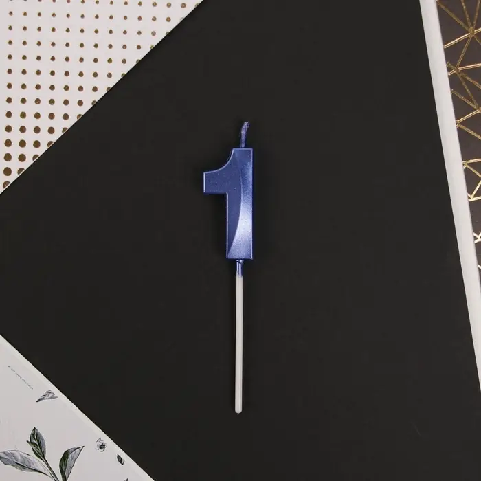 Свеча для торта, цифра &laquo;1&raquo;, 11.5&times;2.3 см