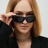 Очки солнцезащитные спортивные, uv 400, ширина 14.1 см, дужка 14.3 см, высота 5.3 см, чёрный