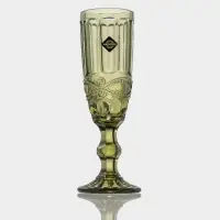 Бокалы для шампанского Magistro &laquo;Ла-Манш&raquo;, 160 мл, 7&times;20 см, набор 6 шт., стекло, зелёные
