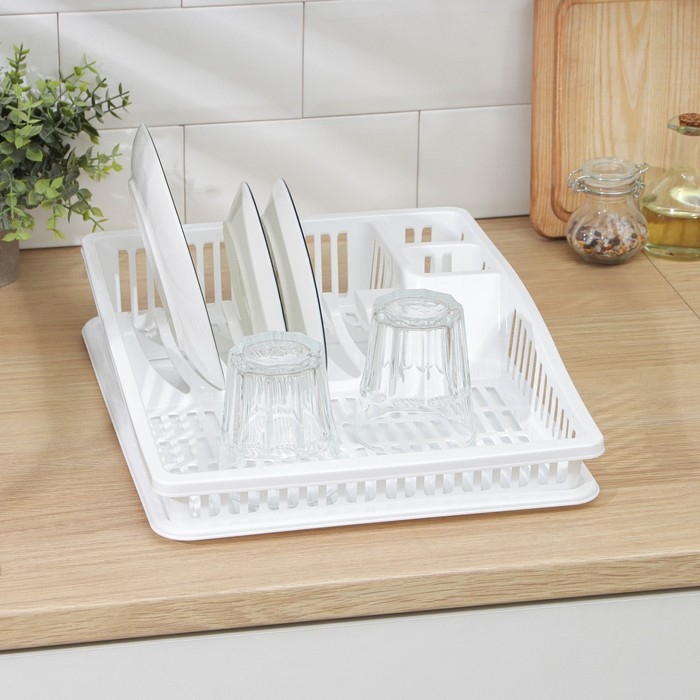 Сушилка для посуды DDSTYLE «Степ», 38×31×8 см, цвет МИКС Сушилка для посуды DDSTYLE «Степ», 38×31×8 см, цвет МИКС