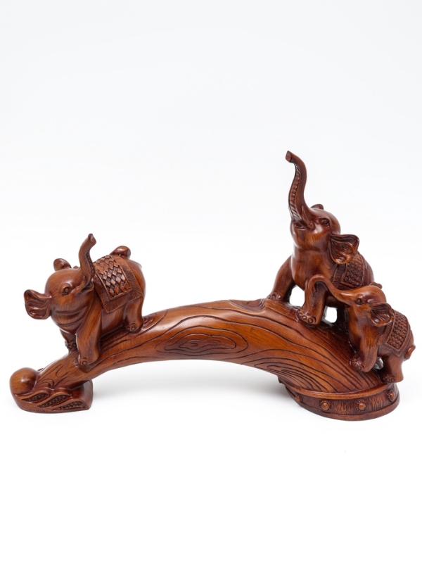 Подставка для бутылки  Подставка для бутылки "Два слона" под дерево, 36х10х25см