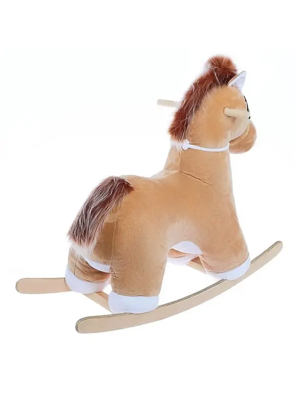 Качалка &laquo;Лошадка: Звёздочка&raquo;, музыкальная, бежевая, цвет звёзд МИКС