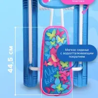 Снегокат &laquo;Тимка спорт 1+&raquo; с бабочками 3D, розовый, голубой, ТС1+/БО Nika