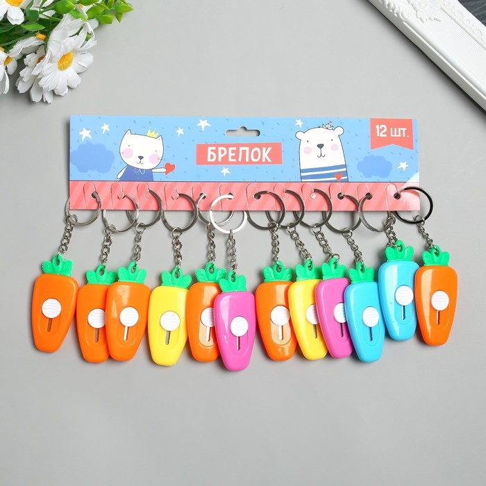 Брелок пластик канцелярский нож Брелок пластик канцелярский нож "Морковка" МИКС 3х0,5х7 см