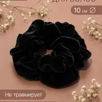 Резинка для волос QF &laquo;Орбита&raquo;, джемма бархат, 10 см, чёрная