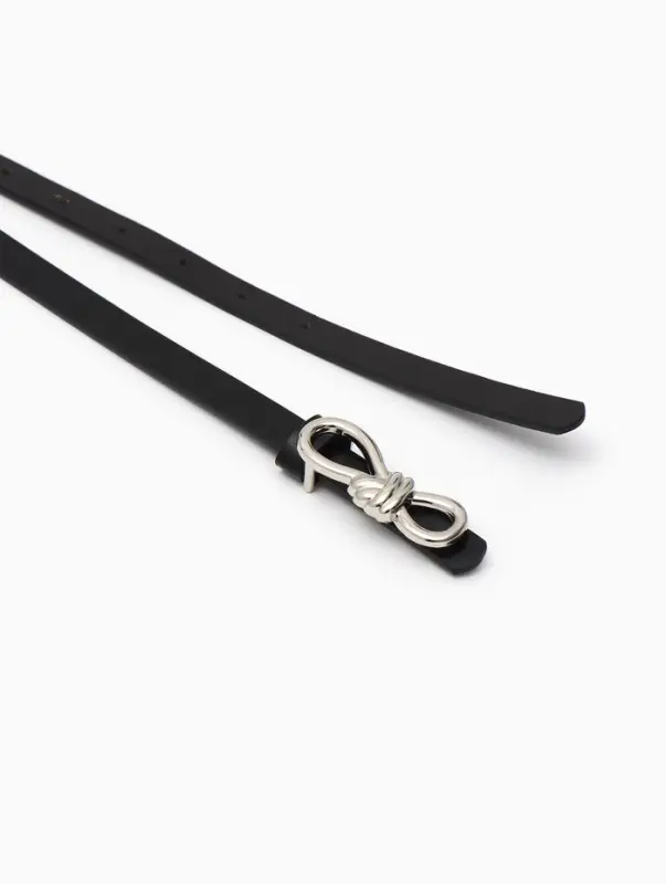 Ремень женский &laquo;Бант&raquo;, серебристая пряжка, 1.5&times;110 см, гвоздик, чёрный