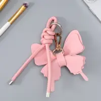 Брелок на карабине "Бабочка с узлом" розовый 13,5х9,5х2,5 см