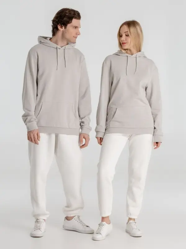 Толстовка с капюшоном унисекс Hoodie, дымчато-серая, размер XS