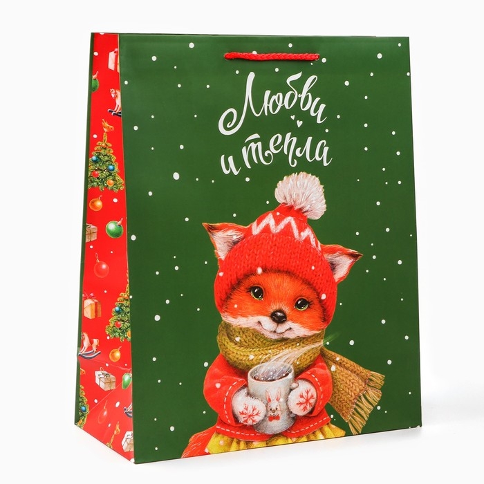Новый год. Пакет подарочный Новый год. Пакет подарочный "Лисёнок", 26 х 32 х 12 см.