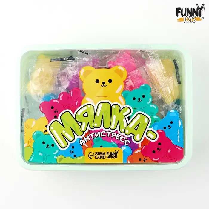Антистресс сквиш мялка «Мишки», в банке, МИКС Антистресс сквиш мялка «Мишки», в банке, МИКС