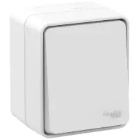 AtlasDesign Profi54 переключатель одноклавишный IP54 10 АХ, БЕЛЫЙ, Россия