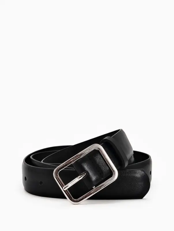 Ремень женский Classic, 110&times;3 см, пряжка металл, серебристая, чёрный