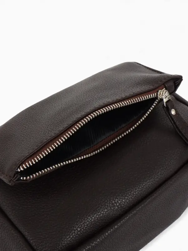 Сумка женская кросс-боди TEXTURA на молнии, 21&times;7&times;13 см, тёмно-коричневая