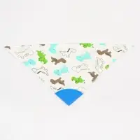 Нагрудник-бандана/слюнявчик для кормления непромокаемый с прорезывателем на кнопке, голубой, МИКС