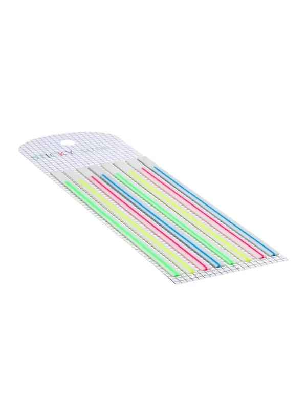 Блок-закладка с липким краем, 8 блоков по 20 штук, флуоресцентная полоска, 140&times;6 мм