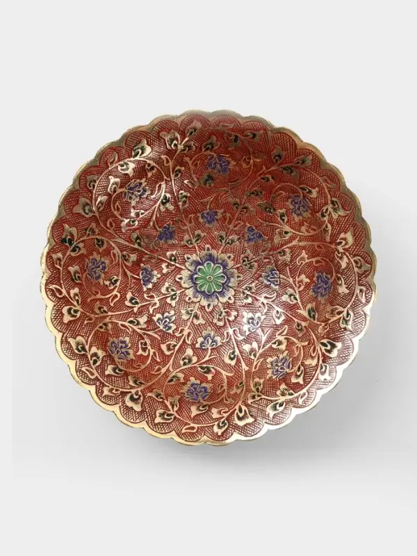 Блюдо &laquo;Живая изгородь&raquo;, 6.5&times;20&times;20 см, латунь, цветная эмаль, МИКС