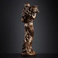Фигура - подставка &laquo;Восточная красавица&raquo;, гипс под бронзу, 30&times;27&times;90 см