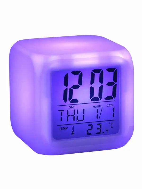 Часы - будильник LB-03, дата, температура, белый