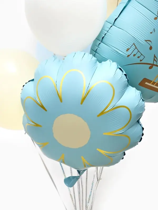 Воздушные шары "Голубая гитара" фольга, латекс, набор 12 штук
