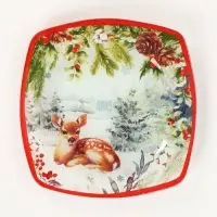 Тарелка новогодняя плоская &laquo;Лесная сказка&raquo;, 20&times;20 см