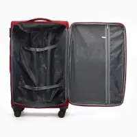 Чемодан на колёсах TEXTURA, кодовый замок, текстильный, с увеличением, 47&times;30&times;78 см, 28", красный