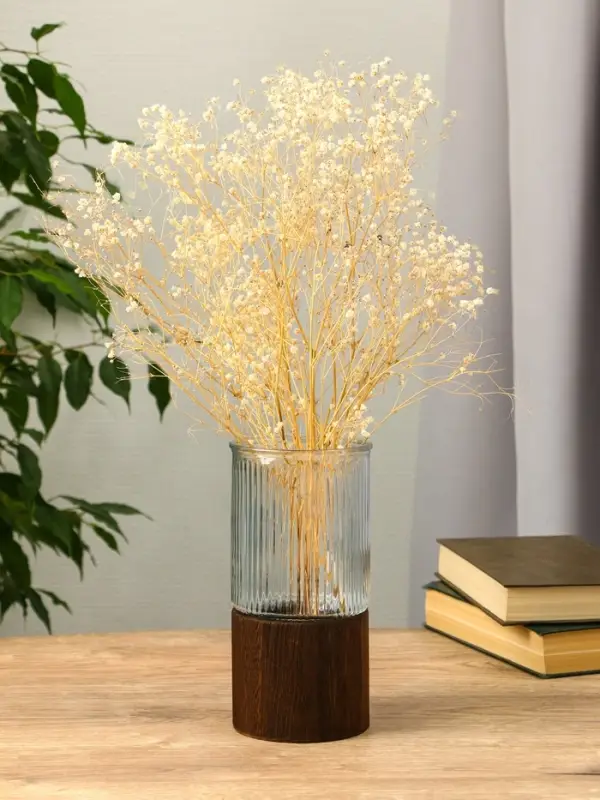 Ваза стекло настольная  Ваза стекло настольная "Лесли" линии, 20х10 см, прозрачный