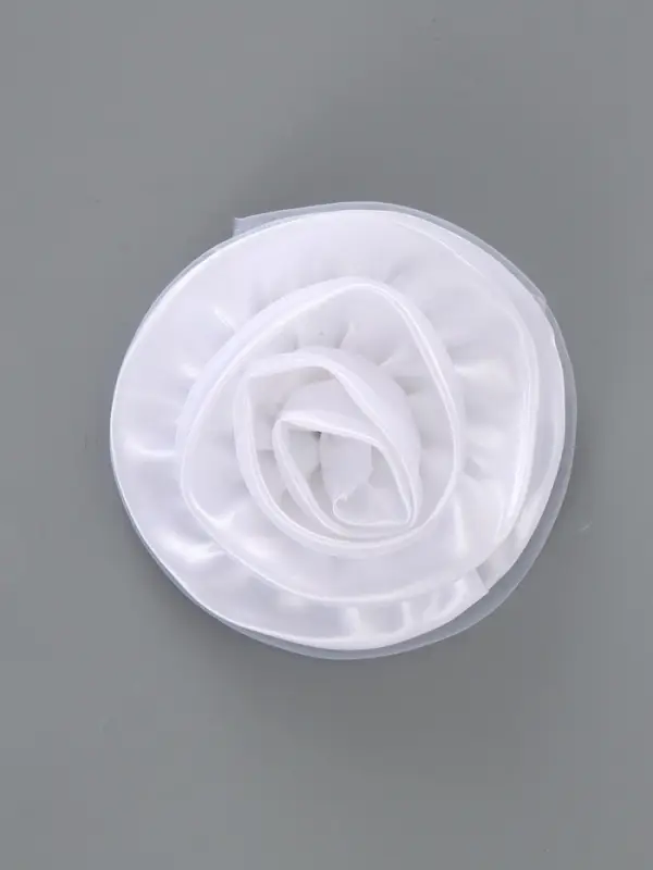 Бант  для волос, цвет белый большой (диаметр 17)