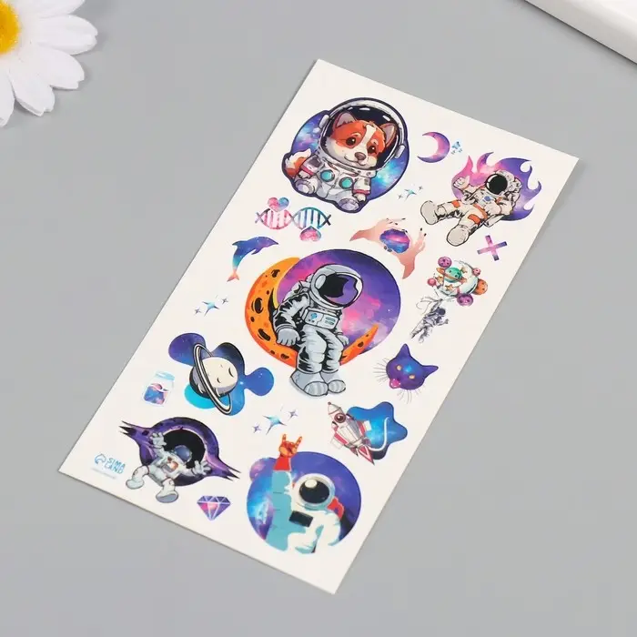 Переводные тату на тело цветные «Космос», 7.5×14 см
