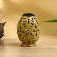 Аромалампа с крышкой «Вазочка», 9×9×12 см, керамика, чёрно-коричневая