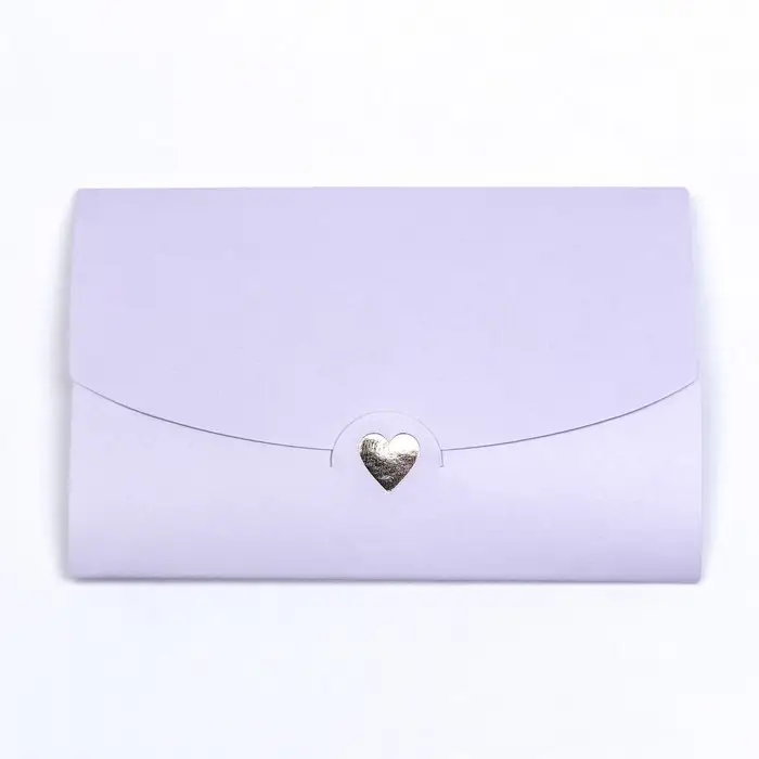 Конверт для подарочного сертификата, с тиснением, лаванда, 10.5×7 см